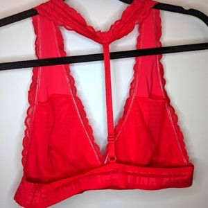 Red lace racetrack bra Victoria's Secret PINK